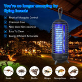 Cordless Bug Zapper Outdoor Rechargeable 2 in 1 Wireless Mosquito Killer Lamp 2500mAh Bug Zapper Electric Trap Ideal Fly Zapper Indoor for Patio, Home, Backyard, Yard, Garden, Campsite (Black)