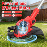 RAXONE 21V Cordless String Trimmer & Edger, 12" Auto-Feed Grass Cutter with 2.5Ah Battery & Fast Charger, 2-in-1 Electric Lawn Tool Includes 10 Lines for Garden and Yard Maintenance