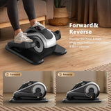 LVPIMAN Large Size Under Desk Elliptical Machine,Electric Leg Exerciser for Seniors,12 Adjustable Speeds&12 Modes with Remote Control,Elastic Rope,Manual&Auto Mode for Home Office