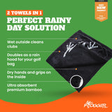 Frogger Extra Large Amphibian 2-in-1 Towel, Golf Bag Rain Hood, Cover Equipment When Raining, Clean