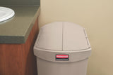 Rubbermaid Commercial Products Slim Step-On Plastic Trash Can, 24 Gallon, Beige, Hands-Free Garbage Can for Medical Waste in Hospitals/Lab/Emergency/Patient Rooms