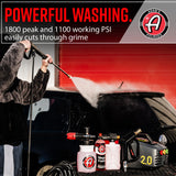 Adam's Polishes Active Pressure Washer 2.0 & Mega Foam Car Soap (5 Item) Powerful, Lightweight, Portable Electric Pressure Washer Sprayer | 1800 PSI, 2.0 GPM | for Car Home Auto Patio RV Motorcycle