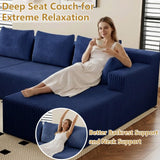 160" Cloud Sectional Boneless Couch U Shaped with Double Chaise