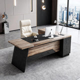 78.74 Inch L Shaped Office Desk with Drawers & Built-in Power Access, Large Executive Workstation with Storage Cabinet