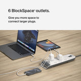 Belkin USB Power Strip Surge Protector - 12 AC Multiple Outlets & 2 USB Ports - 6 ft Long Flat Plug Extension Cord for Home, Office, Travel, Computer Desktop & Charging Brick - White (3,996 Joules)...