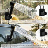 Portable Shower for Camping, 8000mAh Rechargeable Portable Camping Shower Pump with 6.6 Gallons Foldable Bucket, 5 Speed & LED Display,Rinse Kit Portable Outdoor Camping Travel Shower Head-Black