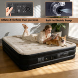 PABCZZ King Size air Mattress – 18-Inch Thickened Inflatable Mattress for Camping, Home Use & Guest Accommodation, Comes with Storage Bag, Supports Up to 750 Pounds（Black）