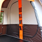KTT Extra Large Tent 12 Person,Family Cabin Tents,2 Bay-Windows,2 Rooms and 3 Doors 3 Windows with Mesh,Waterproof,Straight Wall,Double Layer,Big Tent for Outdoor,Picnic,Camping,Gathering(Brown)