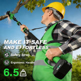 SOYUS 2-IN-1 Electric Pole Saws for Tree Trimming, 21V 6-Inch Mini Chainsaw with 2x2.0Ah Batteries, Tree Trimmer with Extension Pole for Thick Branches, Auto Oiling, 14FT MAX Reach