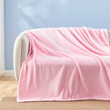 NEWCOSPLAY Super Soft King Blanket Pink Premium Silky Flannel Fleece Leaves Pattern Lightweight Bed Blanket All Season Use (Pink, King(90"x110"))