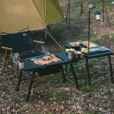 Naturehike Portable IGT Table with Charcoal Grill, Folding Camping Table and BBQ Grill with Desk Extension & Lantern Stand, Perfect for Outdoor Barbecue Camping Cooking Travel Picnic