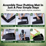 Putting Green Indoor | Wrinkle-Free Golf Mat with Auto Ball Return | Non-Slip Surface & Alignment Markings for Accurate Putting Practice at Home, Office & Outdoors | Improve Stroke Control & Precision