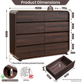 Standifurno Modern 8 Drawer Dresser, 47- Inch Wood Chest of Drawers with Large Storage, Walnut Dresser Closet for Bedroom, Living Room, Nursery.