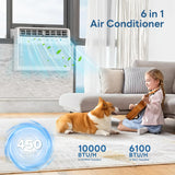 ZAFRO 10000BTU Window Air Conditioner U-Shaped Cools up to 450 Sq.Ft., Ultra Quiet Energy-Efficient Cooling, With Remote Control