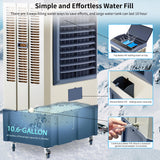 Uthfy 41" Swamp Cooler, 4800 CFM Evaporative air Cooler with 10.6 Gallon Water Tank, Portable Outdoor Air Conditioner with 3 Ice Pack, 120° Oscillation, 3 Speed for Garage, Yard, Blue