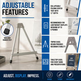 U.S. Art Supply 15" High Aluminum Tabletop Display Easel for Painting