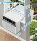 AKIRES U-Shaped Window Air Conditioner, 12,000BTU Air Conditioner Window Unit, Cools up to 550 Sq. Ft, Window AC with Cool, Fan, Dry, Sleep, Energy Saver, and Auto,6 Modes,24H Timer,Home,Office White