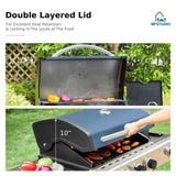 MFSTUDIO 4 Burner Stainless Steel BBQ Gas Grill with Side Burner, Blue