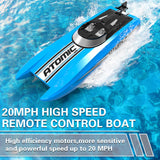 volantexrc Remote Control Boats for Pools and Lakes 20+MPH AtomicXS High Speed RC Boat for Adults Toy Boat Gifts with 2 Batteries & Reverse Function (795-5 Blue)