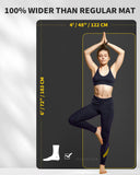Extra Large Yoga Mat – 72"x48" or 78"x57", Non-Slip TPE Exercise Mat for Women & Men, Available in 1/4" to 1/2" Thickness, for Home Gym, Yoga, Pilates & Barefoot Workouts, with Towel, Straps & Carry Bag