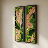 Handmade Preserved Moss Wall Art with Solid Cedar Wood Frame, 100% Real Moss Wall Decor, Maintenance-Free Greenery Art for Modern Office & Home, Unique Vertical Nature Art Gift 1 Piece, 24" x 70"