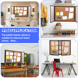 Motipuns 48"x36" Lockable Enclosed Bulletin Board with Glass Door, Weather Resistant Cork Notice Board, Wall Mounted Display Case for School Office Community Outdoor, 12xA4(Brown, Black Frame)