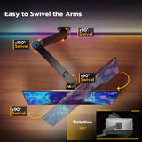 ARES WING Wall Mount Monitor Arm for 17-49 Inch Ultrawide Screens, Black