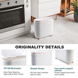 Supteron Bathroom Trash Can with Lid 3.2 Gallon Narrow Trash Can Small Plastic Trash Bin