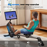 MERACH Rowing Machines for Home, Powerful Electromagnetic Row Machine with 51.2" Extended Rail, 16-Level Handle