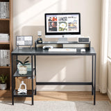 MINOSYS 47-inch Computer Desk with Storage Shelf - Your Ideal Black Gaming Desk for Bedrooms, Small Spaces