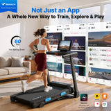 MERACH Incline Treadmill with Incline 6%-15%, 7-Layer Belt 300LBS Capacity Tredmill Foldable Handle Running Treadmills for Home, 0.5-7.5MPH 3.0HP