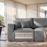 115" Modular Cloud Boneless Couch, L-Shaped Sectional Sofa with Ottoman