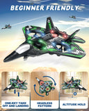 JoyRapt Form RC Plane Drones for Kids, Remote Control Airplane, Aircrafts for Boys and Girls, Jet Helicopter Drones with LED Lights 360° Flip, 2 Rechargeable Batteries (Green)