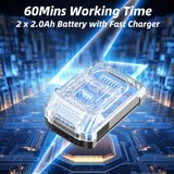 JAGROM 12-inch 20V Cordless String Trimmer with Fast Charger, 2 X 2.0Ah Battery Powered with Auto Line Feed