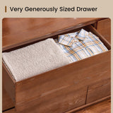 SUCSSRICH Solid Wood Dresser for Bedroom, Natural Solid Wood 6 Drawer Dresser,55.2" Wide Mid Century Modern Chest of Drawers, Closet Storage Organizer for Living Room, Bedroom