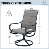 MFSTUDIO Swivel Patio Dining Chairs Set of 8, Textilene W/Padded Seat