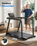 MERACH Treadmills for Home with Incline 0%-15%, 300 LBS Capacity Double Deck Foldable Treadmill with Incline, 0.5-7.5MPH Quiet 2.5HP Brushless Incline Treadmill LED Display with Smart APP