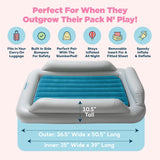 SlumberPod SlumberTot Inflatable Toddler Travel Bed - Portable Kids Air Mattress with Safety Bumpers - Perfectly Sized Ideal for Travel or Home Use - Includes Electric Pump