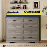 BORNOON 8-Drawer Dresser for Bedroom, Modern Wooden Chest of Drawers with Metal Handles, Anti-Tipping Design, Sturdy and Stable Storage Organizer for Living Room, Entryway, Home Office