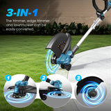 ZUYIYI 15" Cordless String Trimmer & Lawn Edger for Makita 18V Battery(NOT Included), Electric Weed Wacker Auto Line Feed, Sidewalk Edger Weed Eater for Landscaping, Lawn with 4 Line Spools
