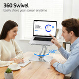 360° Rotating Laptop Stand for Desk Adjustable Height, Ergonomic Laptop Riser Standing Desk Converter