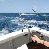 SAN Like Telescopic Fishing Gaff,Aluminum/Fiberglass Pole with Nonslip Rubber Handle,Stainless Steel Hook with M8 Screw, Fish Gaff Can Float When Extending - Good for Freshwater and Saltwater Fishing