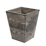 VERGOODR Farmhouse Style Wooden Square Trash Can with Decorative Metal Brackets for Bedroom,Living Room, Bathroom & Office,Waste Bin Wastebaskets Trash bin (Rock Grey)