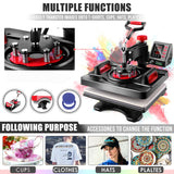 Professional 8 in 1 Heat Press Machine Sublimation Machine 12" X 15" Shirt Press Machine 360° Swing Away