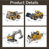 BLQCSLH Excavator Set，rc Dump Truck Command The Site Conquer The Dir，2.4Ghz Remote Control Construction Vehicle Set Children's Toys，Alloy Material Simulate True Scale (4-piece Set)