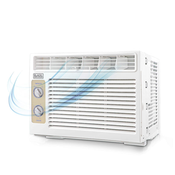 Window Air Conditioner 5000 BTU, Cools Up to 150 Square Feet White BLACK+DECKER