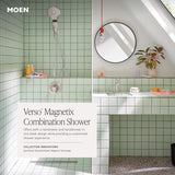 Moen Verso Round Rain Showerhead and Handshower Combination with Infiniti Dial and Magnetix Docking, 60" Hose, Matte Black, 220C2EPBL