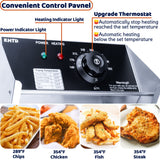 Commercial Deep Fryer with Basket, 3400W 12.7QT/12L, Detachable Large Capacity Stainless Steel Countertop Electric Oil Fryer with Temperature Control for Restaurant or Home Use