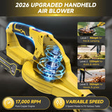 Leaf Blower Cordless with 2X 4.0Ah Batteries and Charger, 150MPH Lightweight Cordless Blower, 3 Speeds Small Battery Operated Leaf Blowers for Lawn Care, Patio, Yard, Leaves, Grass, Dust (Yellow)