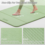 Foldable Yoga Mat, 74"Lx32"Wx1/3"Thick, Folding Exercise Mat, Non-slip Wide Pilates Mats for Home Workout/Travel, Portable Yoga Mat Thick (Green)